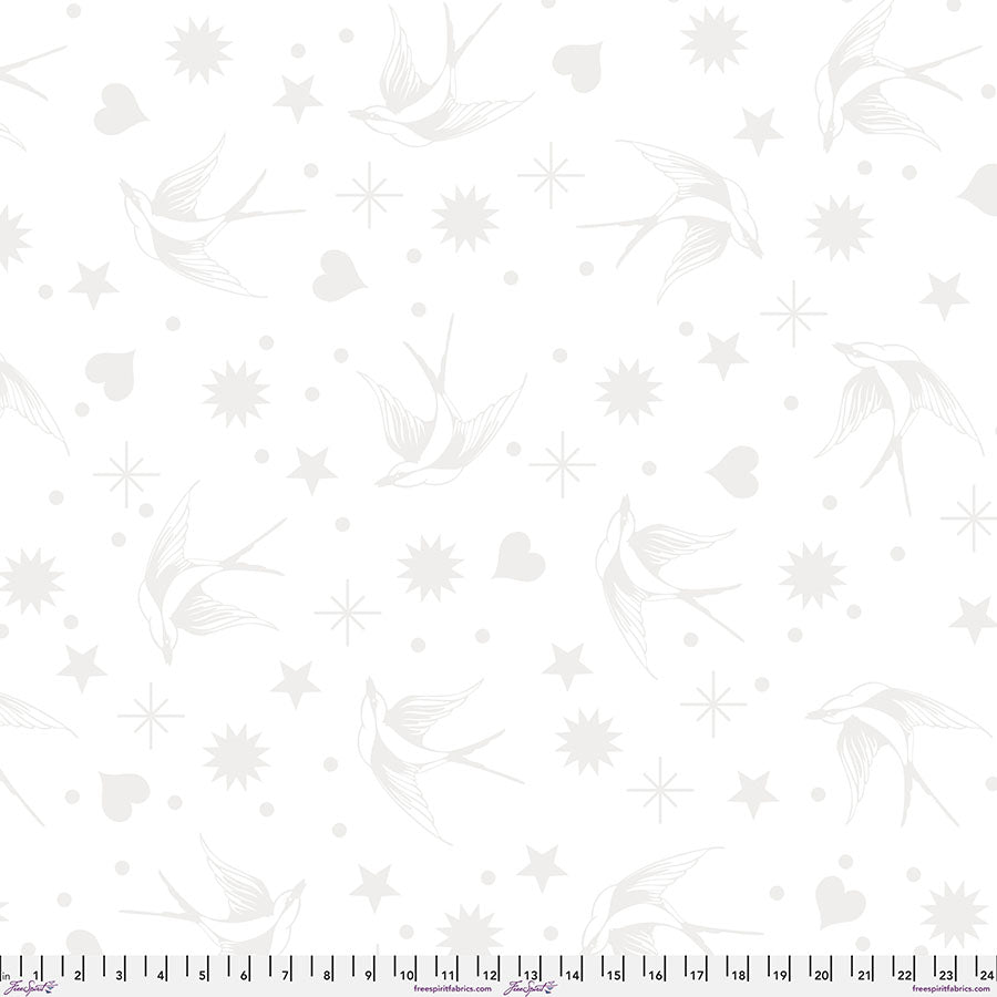 Falling Snowflakes Black - Frozen Melodies - 108 Cotton Wide Back Quilt  Fabric