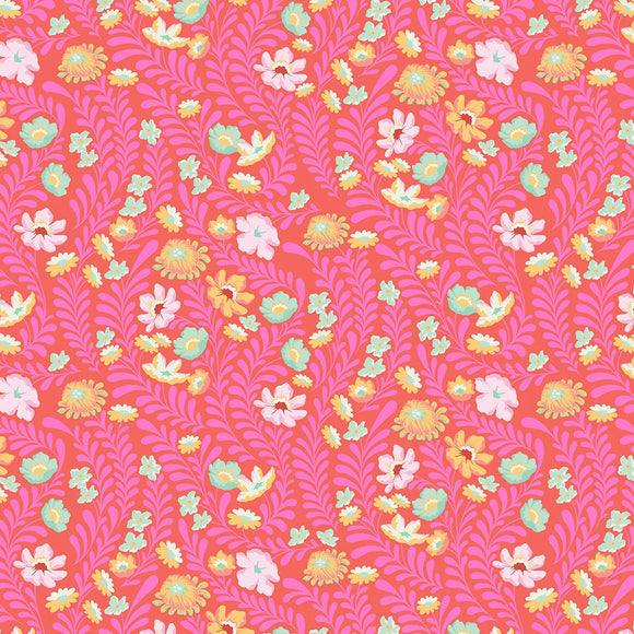 Wildflower in Tomato from Eden by Tula Pink