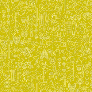 Collection in Chartreuse from Sun Print 2019 by Alison Glass for Andover Fabrics