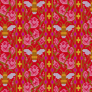 Beadwork in Scarlet from Handiwork by Alison Glass for Andover Fabrics