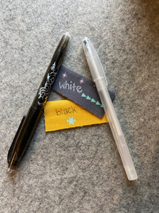 White and Black Fabric Marking Pens, Frixion Pens