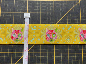 Cheshire Cat on Yellow - 1 1/2" Jacquard Ribbon from Tula Pink's Curiouser and Curiouser