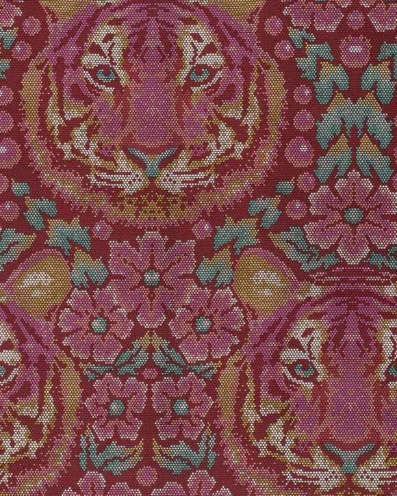Crouching Tiger in Tourmaline from Eden by Tula Pink for Freespirit Fabrics