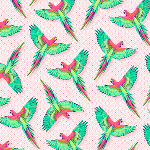 Macaw Ya Later in Dragonfruit from Daydreamer by Tula Pink