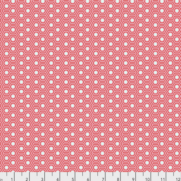 Hexy in Flamingo from True Colors by Tula Pink for Freespirit Fabrics