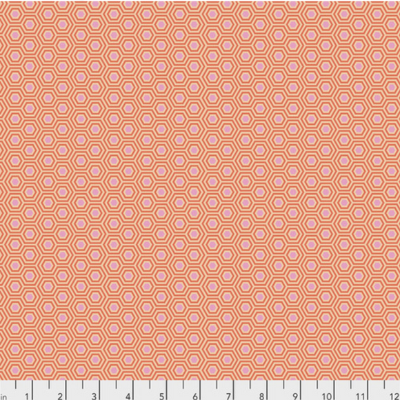 Hexy in Peach Blossom from True Colors by Tula Pink for Freespirit Fabrics
