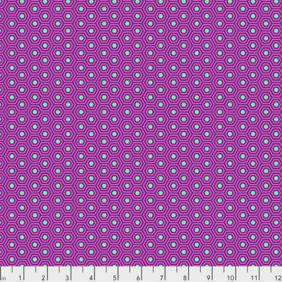 Hexy in Thistle from True Colors by Tula Pink for Freespirit Fabrics