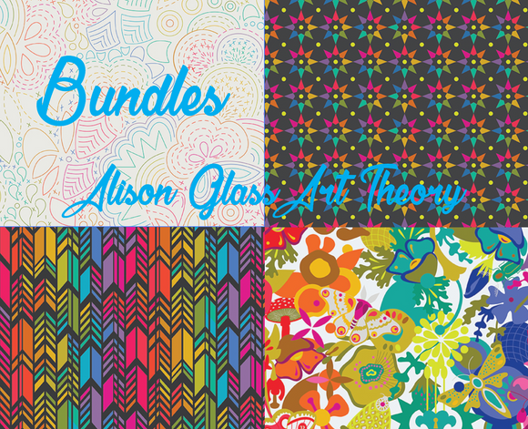 Fat Quarter, Half Yard, and Full Yard Bundles of Art Theory by Alison Glass for Andover Fabrics