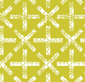 X and Plus in Green from Sun Print 2014 by Alison Glass for Andover Fabrics