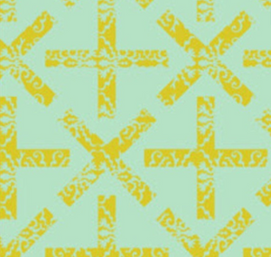X and Plus in Green from Field Day by Alison Glass for Andover Fabrics