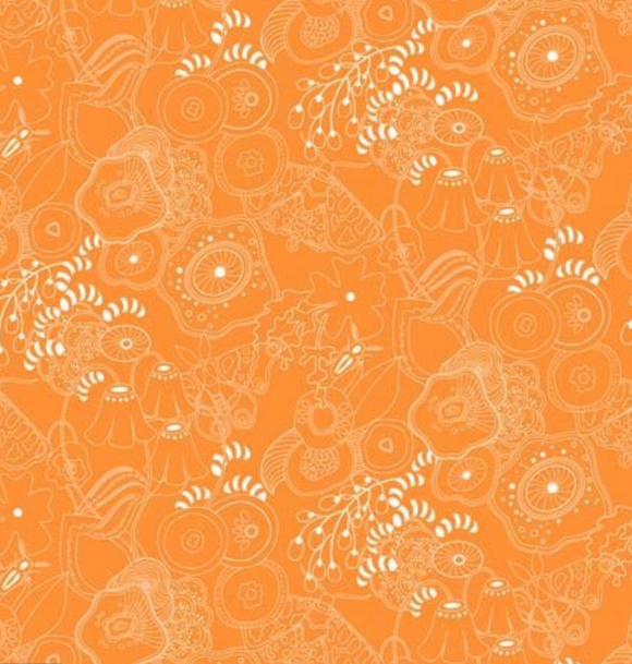 Grow in Tangerine from Sun Print 2016 by Alison Glass for Andover Fabrics