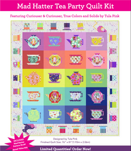 Mad Hatter Tea Party Quilt Kit with Linework and True Colors by Tula Pink
