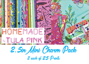 HomeMade by Tula Pink Mini Charm Pack, 50 Pieces, 2 each of 25 prints