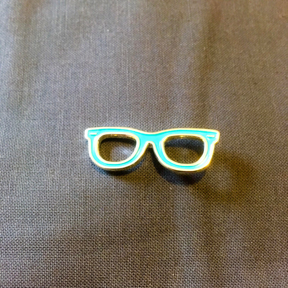 Signature Blue Geek Glasses Soft Enamel Pin