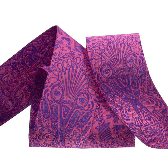 Getting Snippy in Purple - 1 1/2in Jacquard Ribbon, from HomeMade by Tula Pink for Renaissance Ribbons