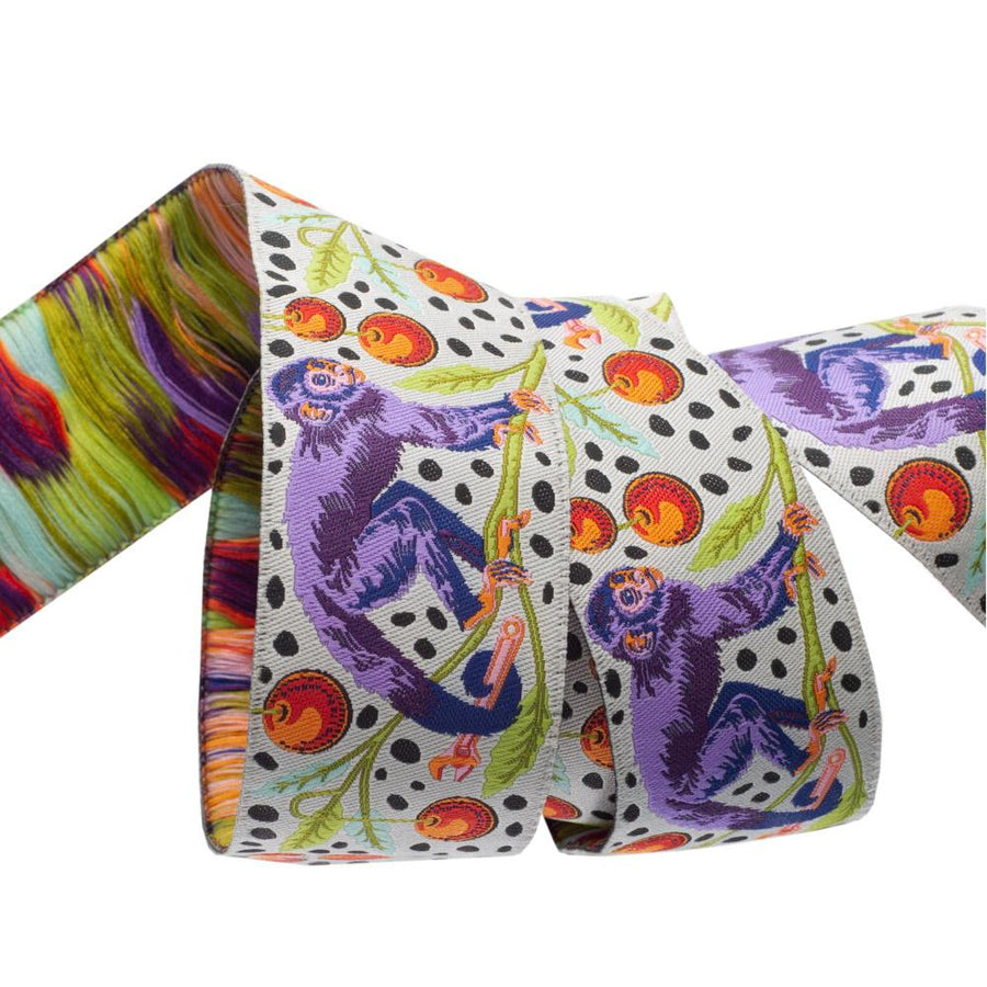 Monkey Wrench in Mango - 1 1/2in Jacquard Ribbon, from Monkey Wrench b ...